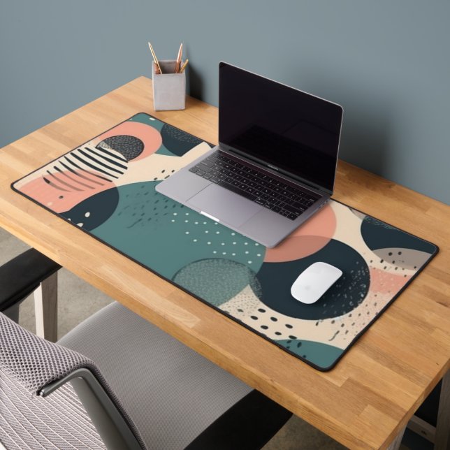 Minimal Abstract Seamless Pattern - Geometric (6) Desk Mat (Office 2)