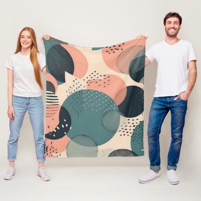 Minimal Abstract Seamless Pattern - Geometric (6) Fleece Blanket (In Situ)