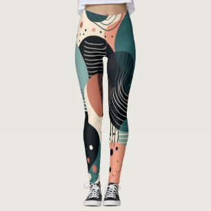 Minimal Abstract Seamless Pattern - Geometric (8) Leggings