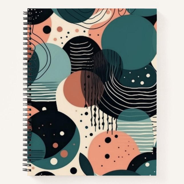 Minimal Abstract Seamless Pattern - Geometric (8) Notebook (Front)