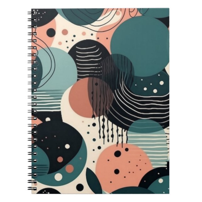 Minimal Abstract Seamless Pattern - Geometric (8) Notebook (Front)