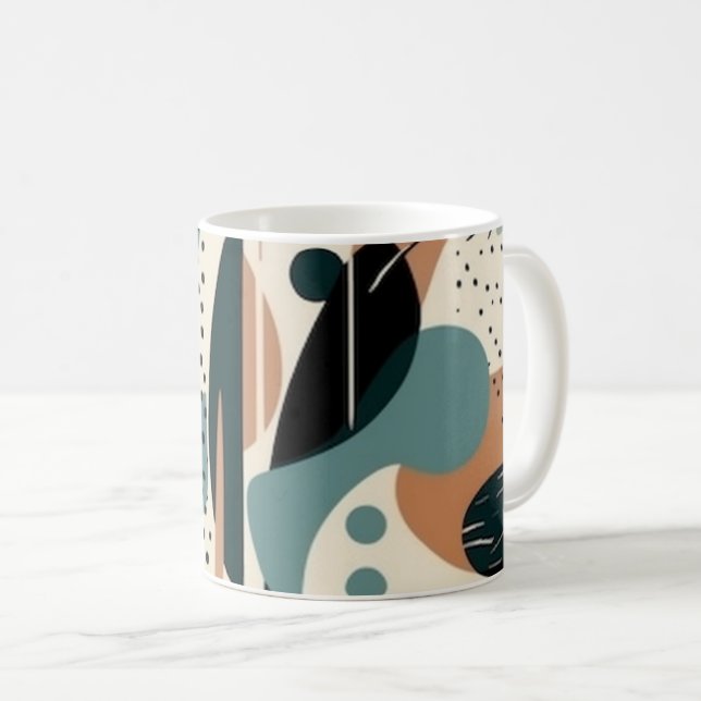 Minimal Abstract Seamless Pattern - Geometric (9) Coffee Mug (Front Right)