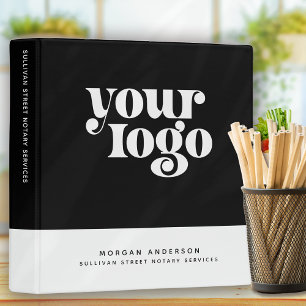 Minimal Add Your Logo Black and White QR Code Binder