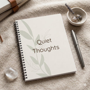 Minimal Aesthetic Notebook Quiet Thoughts Journal