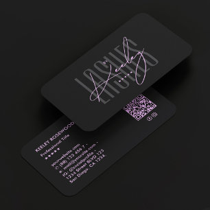 Minimal Aesthetic Purple Aesthetician Beautician  Business Card