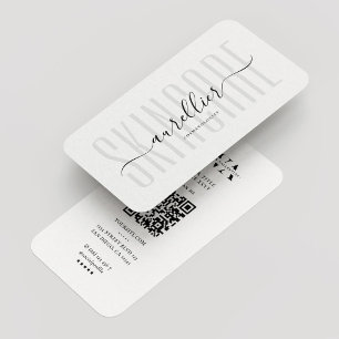 Minimal Aesthetic Skincare Esthetician White  Business Card