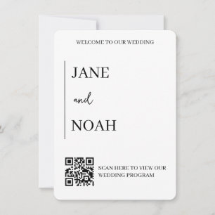 Minimal Aesthetic Wedding Invites with QR Code
