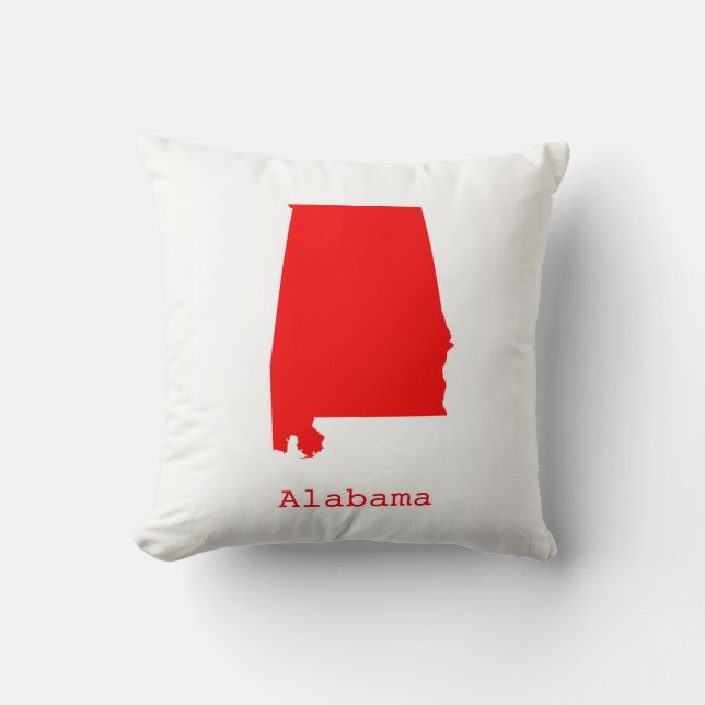 Minimal Alabama United States Throw Pillow (Front)