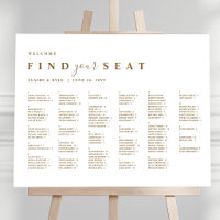 Minimal Alphabetical Gold Wedding Seating Chart
