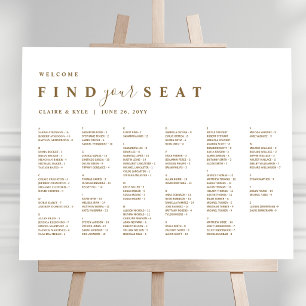 Minimal Alphabetical Gold Wedding Seating Chart