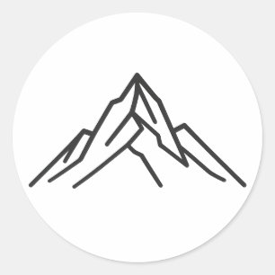 Minimal Alpine Mountain Line Art Sticker