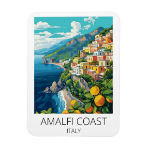 Minimal Amalfi Coast Italy Vintage Travel Magnet