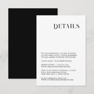 Minimal and chic black and white details card