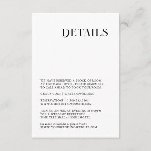 Minimal and chic black and white details card