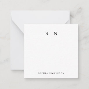 Minimal and Chic   Black and White Monogram Card