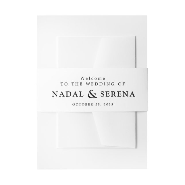 Minimal and Chic | Black and White Monogram Invitation Belly Band (Front Example)
