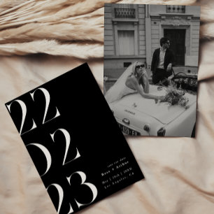 Minimal and chic black and white Save the date Invitation