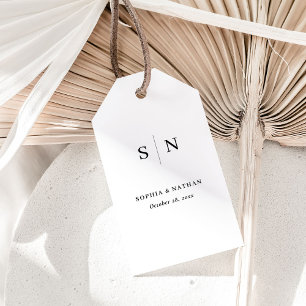 Minimal and Chic Black and White Wedding Gift Tags