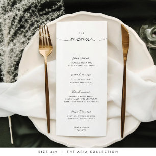 Minimal and Chic Black and White Wedding Menu
