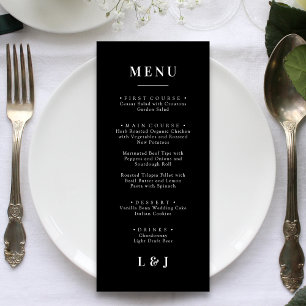 Minimal and Chic Black and White Wedding Menu