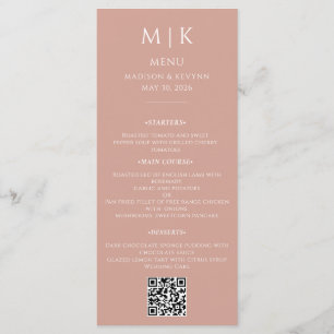 Minimal and Chic Black and White Wedding QR Code Menu