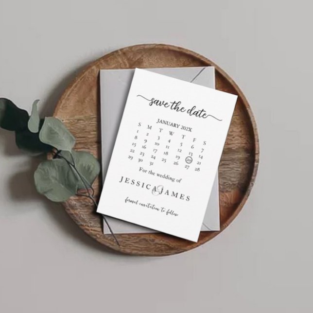 Minimal and Chic Black and White Wedding Save The Date (Creator Uploaded)