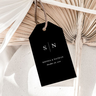 Minimal and Chic Black Wedding Gift Tags