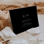 Minimal and Chic | Black Wedding Thank You Card<br><div class="desc">These elegant,  modern wedding thank you cards feature a simple black and white text design that exudes minimalist style. Add your initials or monogram to make them completely your own.</div>
