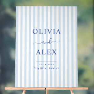 Minimal and Chic Blue French Personalized Wedding Acrylic Sign