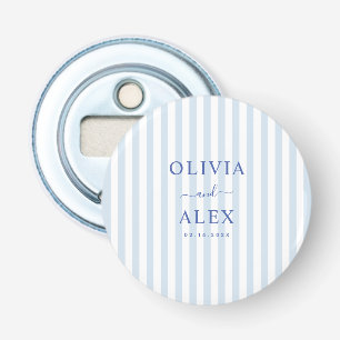 Minimal and Chic Blue French Personalized Wedding  Bottle Opener