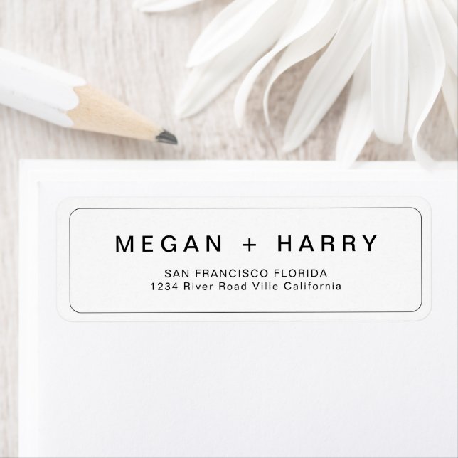 Minimal and Chic Border Wedding Return Address (Insitu)