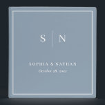Minimal and Chic | Dusty Blue and White Wedding Binder<br><div class="desc">This elegant, modern wedding binder features a simple dusty blue and white text design that exudes minimalist style. Add your initials or monogram to make it completely your own. Change the title on the spine whether this is your wedding planner binder for all your plans, or a wedding photo album....</div>