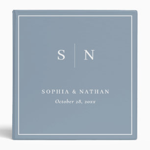 Minimal and Chic Dusty Blue and White Wedding Binder