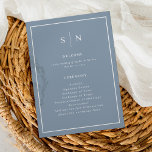 Minimal and Chic Dusty Blue with Border Wedding Program<br><div class="desc">These elegant,  modern wedding programs feature a simple light dusty blue and white minimalist text design,  with a classic frame at the border. Add your initials or monogram to make them completely your own.</div>