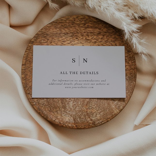 Minimal and Chic | Grey and Black Wedding Details Enclosure Card (Creator Uploaded)