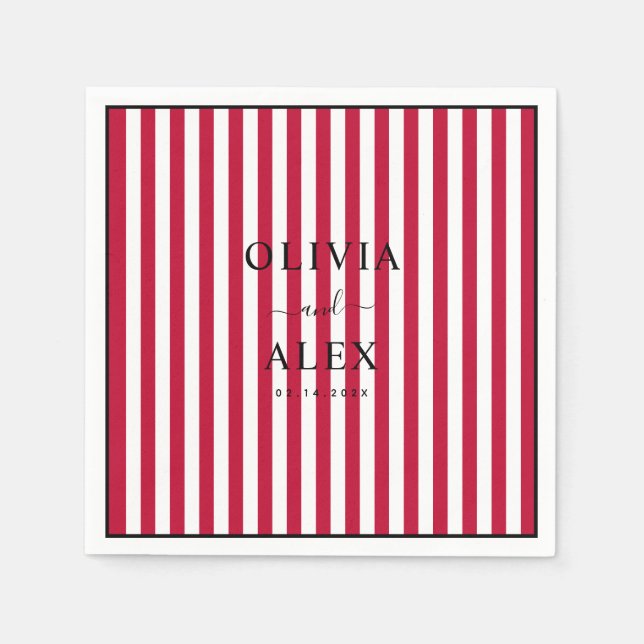 Minimal and Chic Personalized Wedding  Napkin (Front)