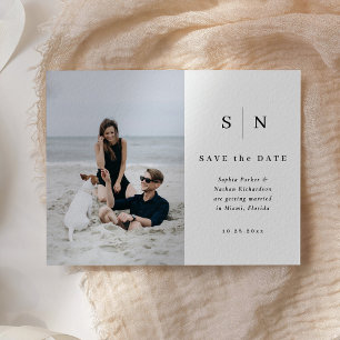 Minimal and Chic Photo Wedding Save the Date Postcard