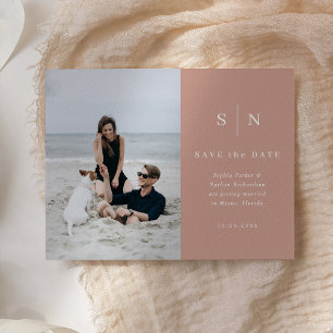 Minimal and Chic Photo Wedding Save the Date Postcard