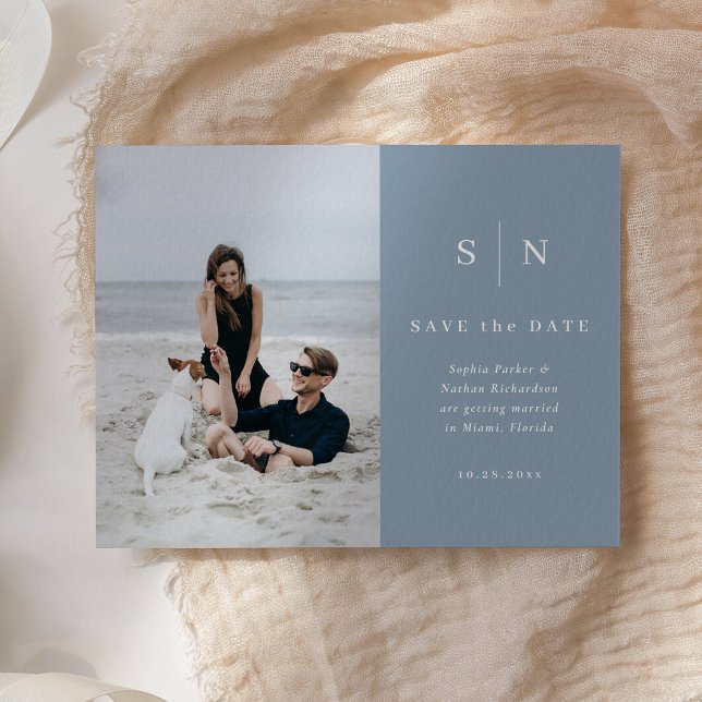 Minimal and Chic | Photo Wedding Save the Date Postcard (Creator Uploaded)