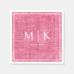 Minimal and Chic   Pink Denim Fabric Wedding  Napkin