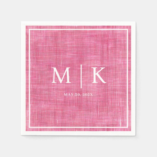 Minimal and Chic | Pink Denim Fabric Wedding  Napkin (Front)
