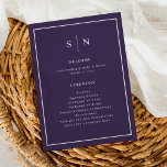 Minimal and Chic Purple | Elegant Border Wedding Program<br><div class="desc">These elegant,  modern wedding programs feature a colourful purple and white minimalist text design,  with a classic frame at the border. Add your initials or monogram to make them completely your own.</div>