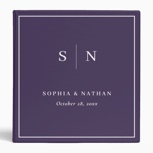 Minimal and Chic | Purple Wedding Binder (Front)