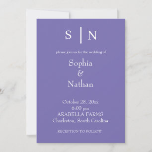 Minimal and Chic Purple Wedding Invitation