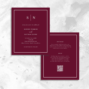 Minimal and Chic QR Code Budget Wedding Invitation