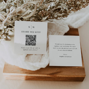Minimal and Chic QR Code Wedding Share the Love Enclosure Card
