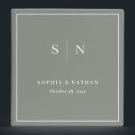 Minimal and Chic | Sage Green Wedding Binder<br><div class="desc">This elegant,  modern wedding binder features a sage green and white text design that exudes minimalist style. Add your initials or monogram to make it completely your own. Change the title on the spine whether this is your wedding planner binder for all your plans,  or a wedding photo album.</div>