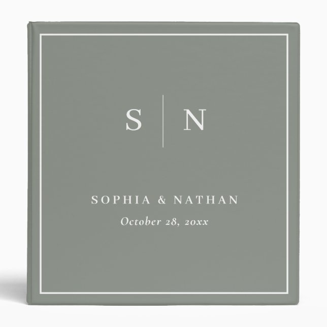 Minimal and Chic | Sage Green Wedding Binder (Front)
