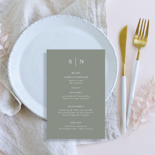 Minimal and Chic   Sage Green Wedding Menu