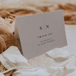 Minimal and Chic | Soft Grey and Black Wedding Thank You Card<br><div class="desc">These elegant,  modern light grey wedding thank you cards feature a simple black text design that exudes minimalist style. Add your initials or monogram to make them completely your own.</div>